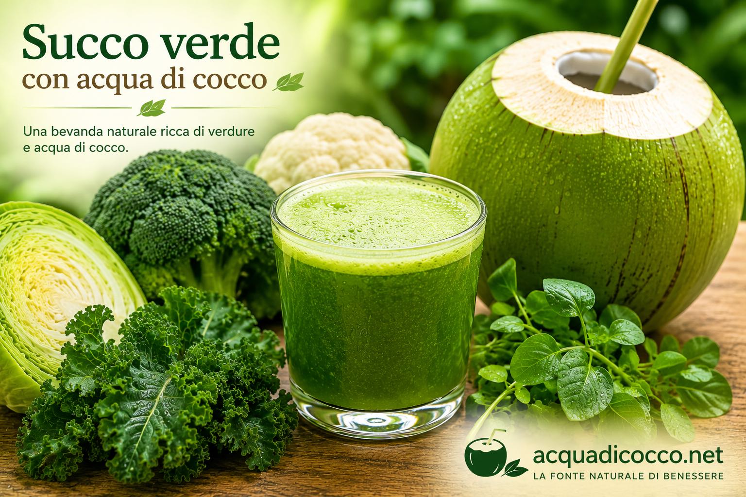 Succo verde con acqua di cocco